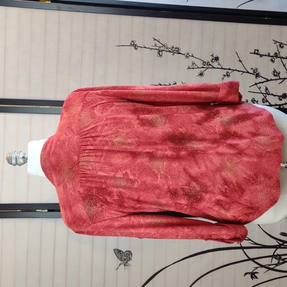New Directions Shirt Blouse, Size Large, red - Picture 5 of 8